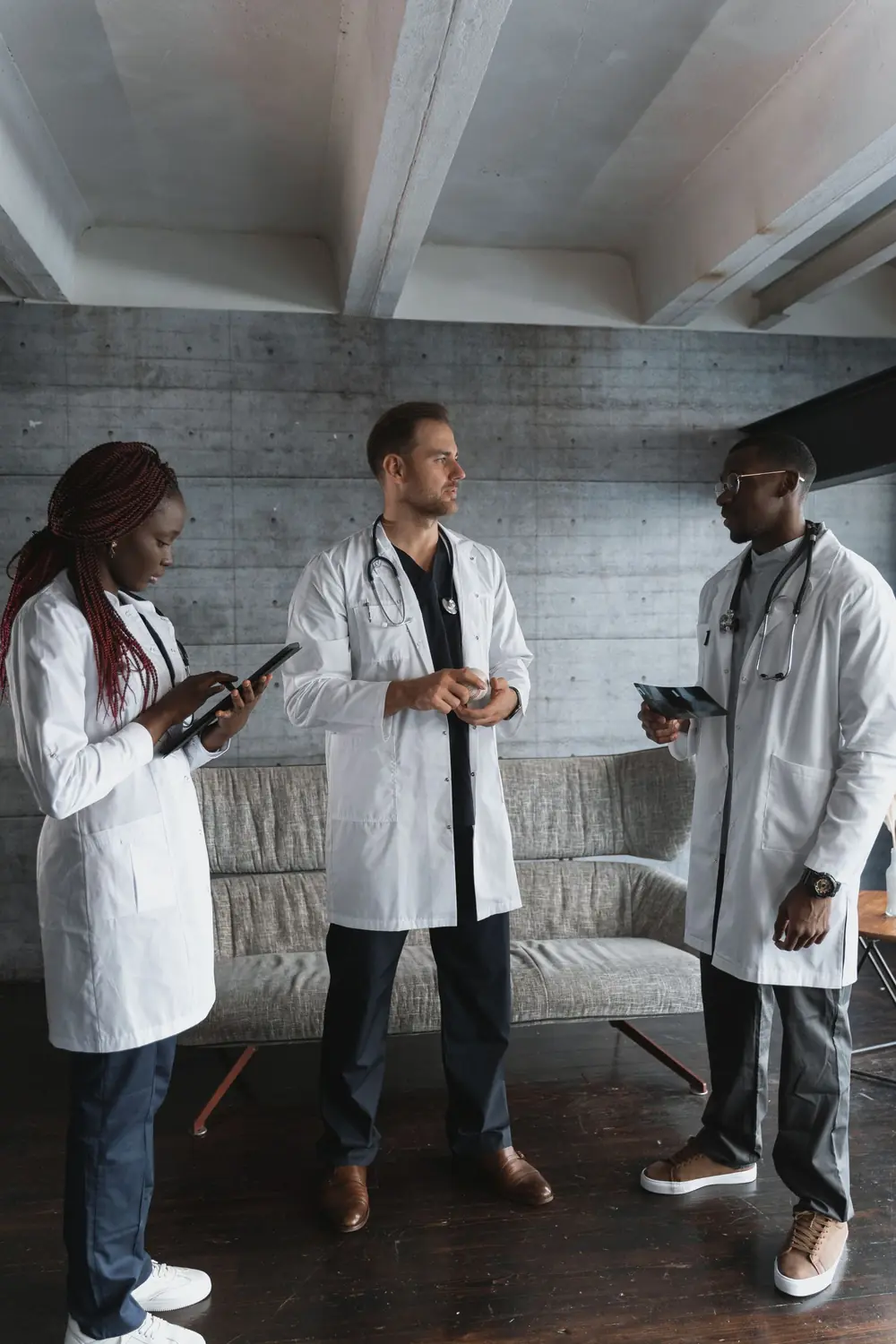 A clinical team discussing a patient’s care